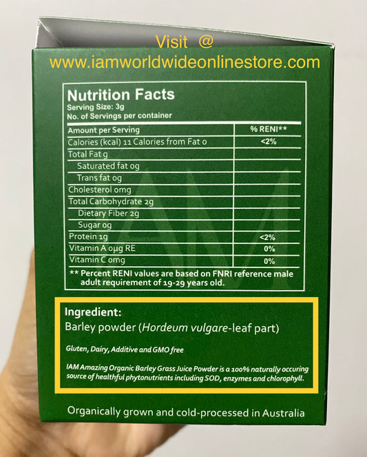 Amazing Barley Powder sachets for immune support and detox