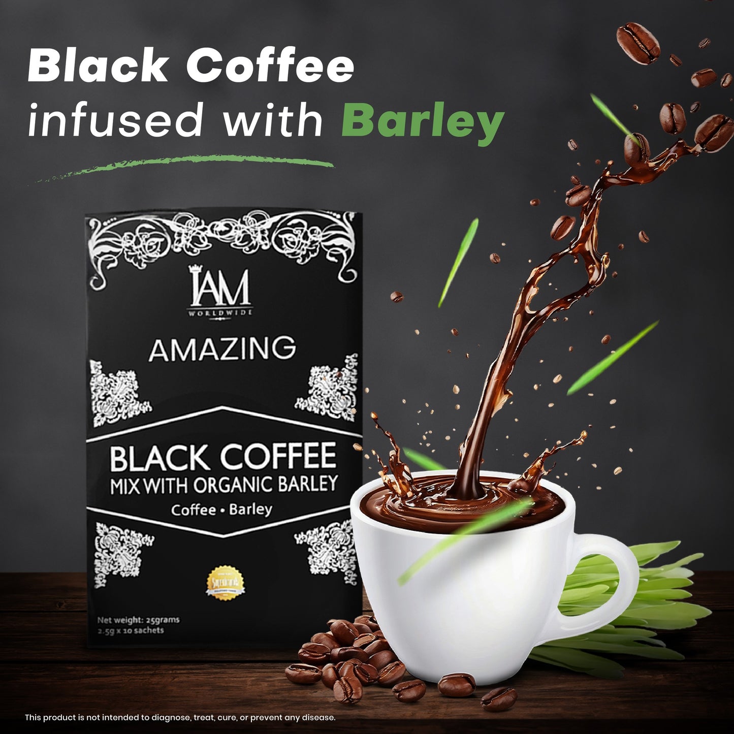 Amazing Black Coffee Barley | 10 Sachet | Cash on delivery
