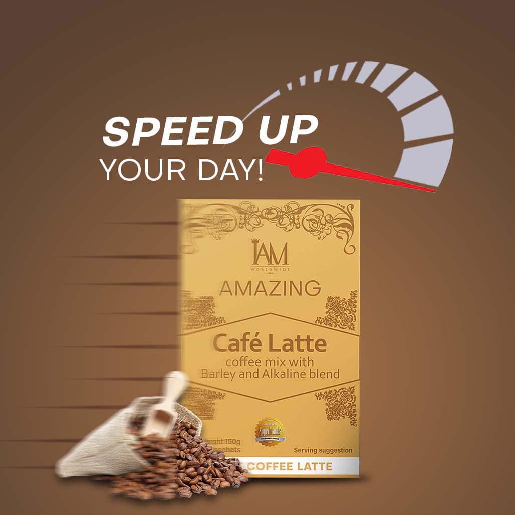 Amazing Coffee Latte with Barley and Alkaline | 1 Box | 10 Sachets | Free Shipping